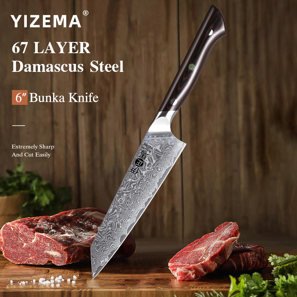 High Tech Kitchen Accessories - Нож YIZEMA 6 дюймов, бунка, высококачественная