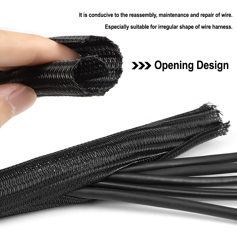 2/10 м Черный плетеный самозак – обзор и цена Cable Sleeve Neoprene